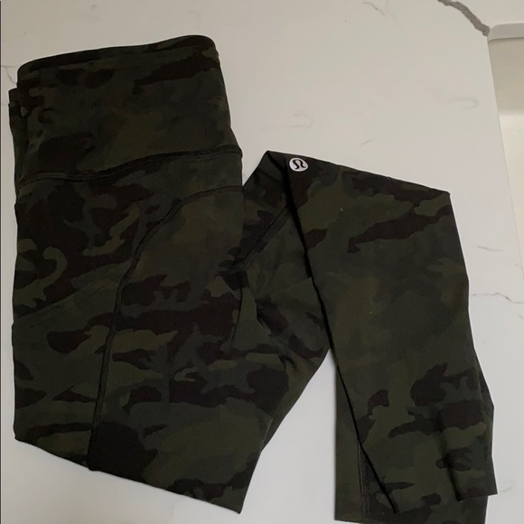 lululemon athletica Pants - Gator green Camo Fast & Free 25”